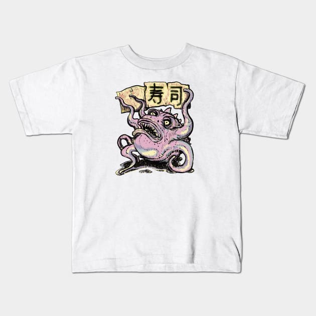 Sushi monster in color ! Kids T-Shirt by emalandia